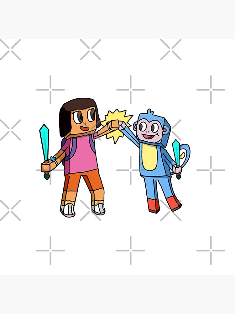 Lámina fotográfica «Dora y botas Skins de Minecraft» de Bell723 Redbubble
