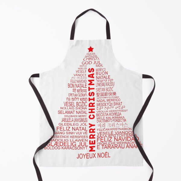 Item preview, Christmas tree - Merry Christmas in many languages, red designed and sold by EvieWoj.