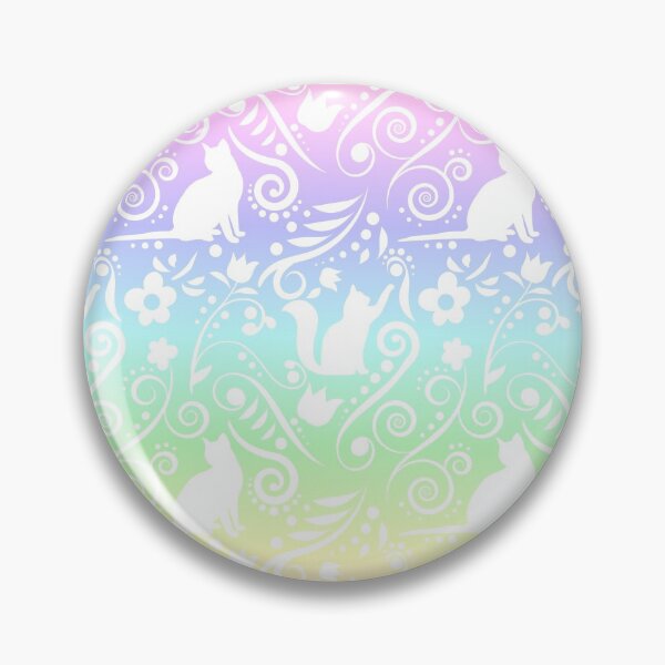 Item preview, Cat and Flowers - Pastel Rainbow RS designed and sold by CreativityRoams.