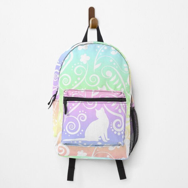 Item preview, Cat and Flowers - Pastel Rainbow RS designed and sold by CreativityRoams.
