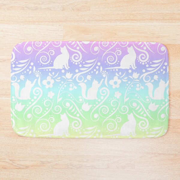 Item preview, Cat and Flowers - Pastel Rainbow RS designed and sold by CreativityRoams.