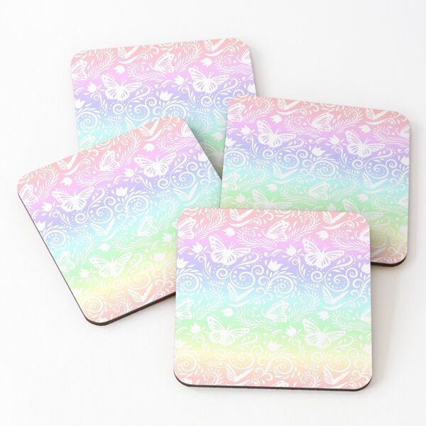 Item preview, Butterfly and Flower - Pastel Rainbow RS designed and sold by CreativityRoams.