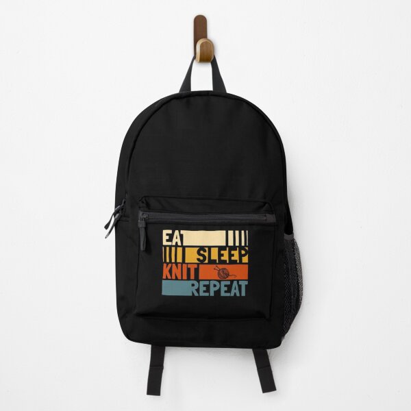 Eat Sleep Knit Repeat Funny Backpack