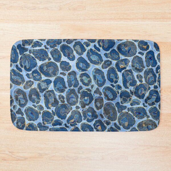 Item preview, Leopard Faux Fur Texture Blue marble designed and sold by k9printart.