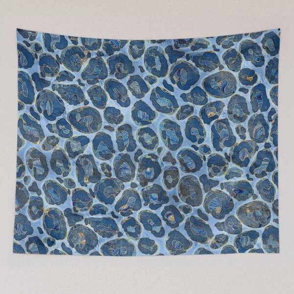 Item preview, Leopard Faux Fur Texture Blue marble designed and sold by k9printart.