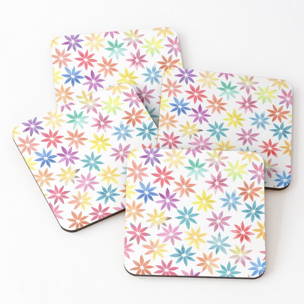 Item preview, flowers watercolor, multicolor, stripes, rainbow, abstract designed and sold by bertiescrochu.