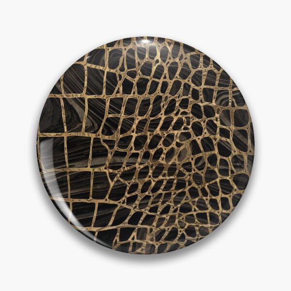 Item preview, Faux Crocodile Black Liquid Marble and gold  designed and sold by k9printart.