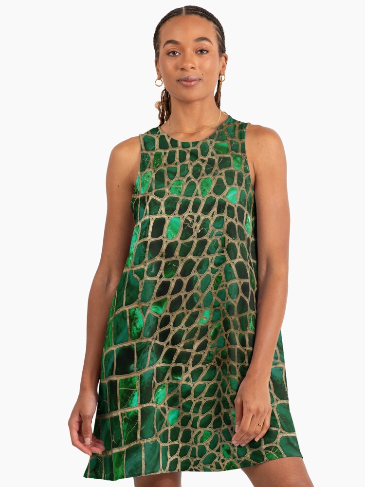 Faux Crocodile texture Malachite and gold" A-Line Dress for Sale by  k9printart | Redbubble