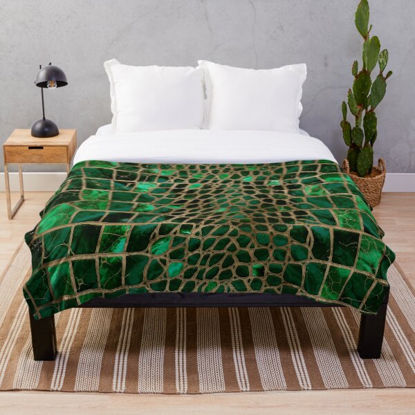 Item preview, Faux Crocodile texture Malachite and gold designed and sold by k9printart.