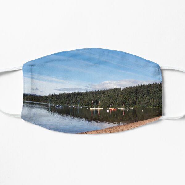 Moored boats on peaceful loch Mask