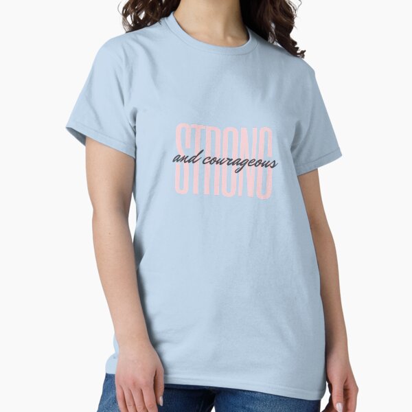 Vista previa del artículo con la obra «Fuerte y valiente», diseñado y vendido por SeekersApparel.