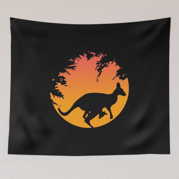 Item preview, Kangaroo sun sunset nature retro designed and sold by Imutobi.