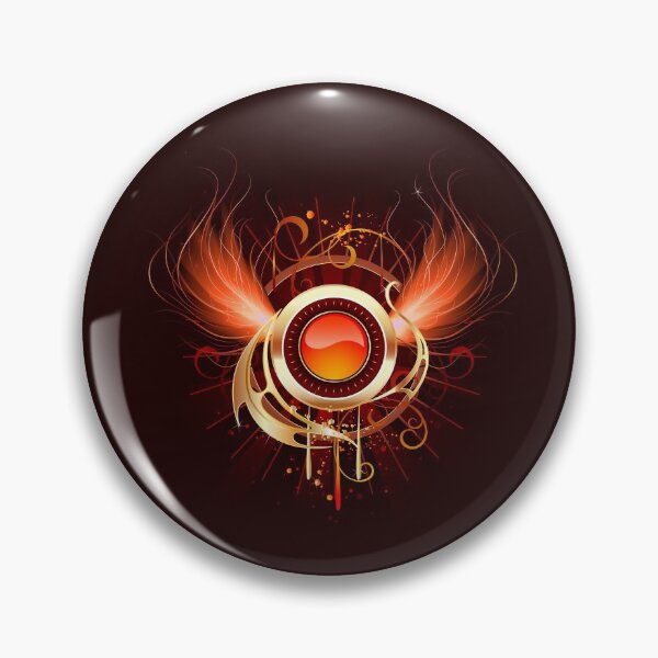 Item preview, Hot round banner with fiery wings designed and sold by Blackmoon9.