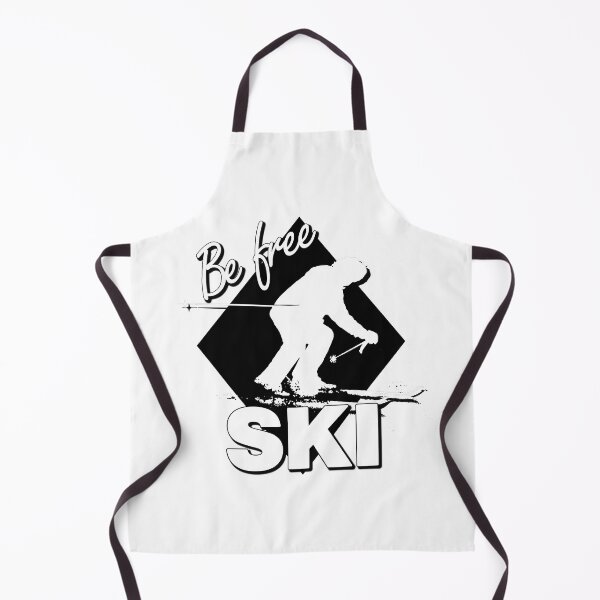 Item preview, Be Free Ski White Text Quote with White Downhill Alpine Skier Silhouette on Ski Level Expert Black Diamond designed and sold by Karen McFarland.