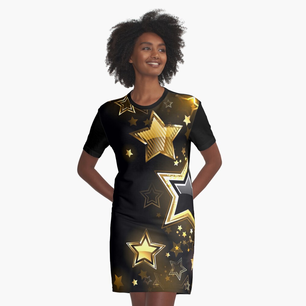 black dress gold stars