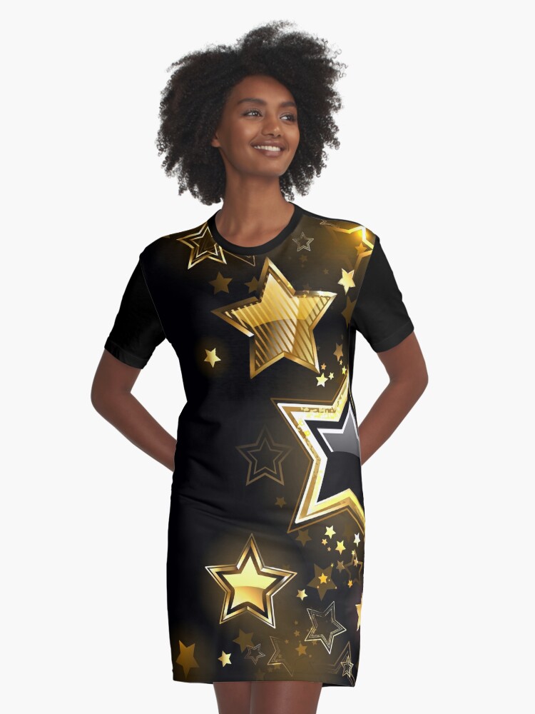 black and gold star dress