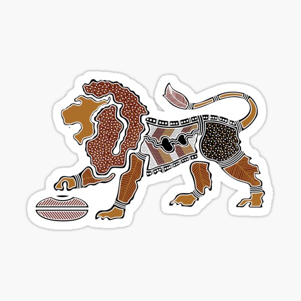 Authentic Aboriginal Art - Lion Sticker
