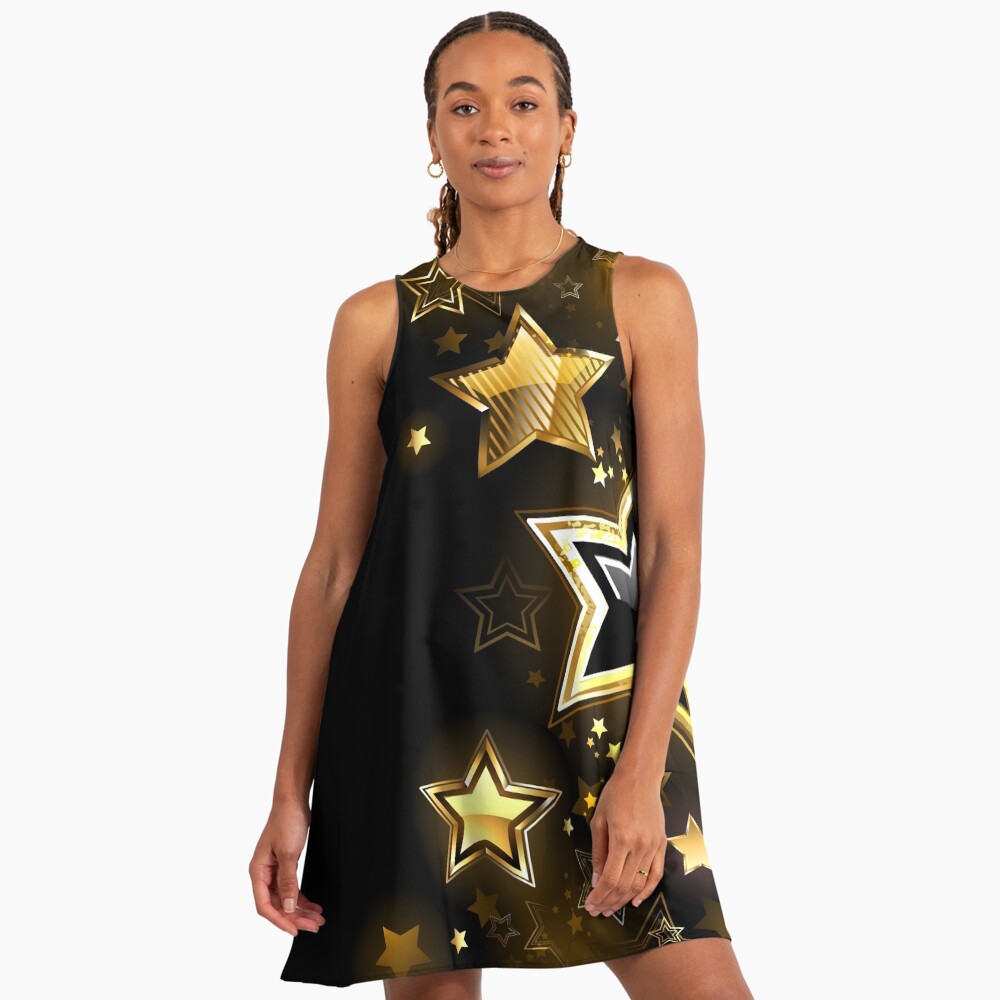 Shiny Gold Star ( Golden Stars )" A-Line Dress for Sale by Blackmoon9 |  Redbubble