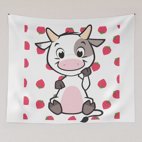Item preview, Strawberry Cow Pink strawberry rain designed and sold by OneTimeEngineer.