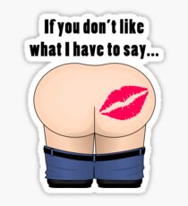 Funny Kiss My Ass Vector Sticker