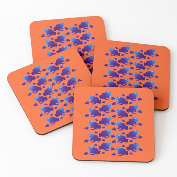 Item preview, Blue Toad Pattern (on orange) designed and sold by Davey's Designs.