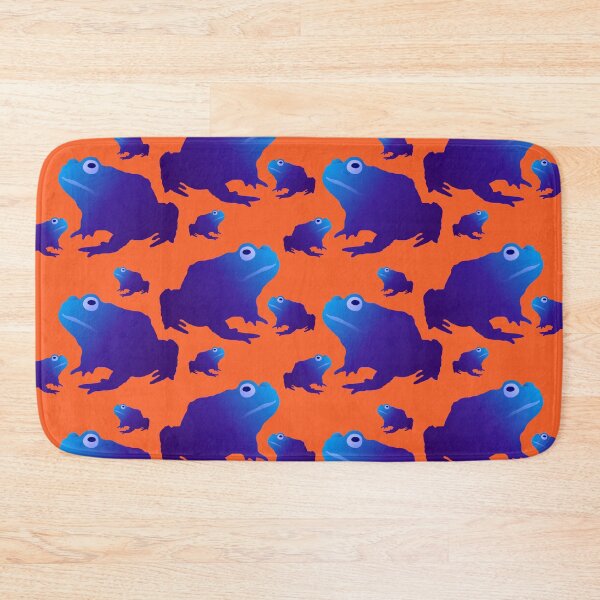 Item preview, Blue Toad Pattern (on orange) designed and sold by Davey's Designs.