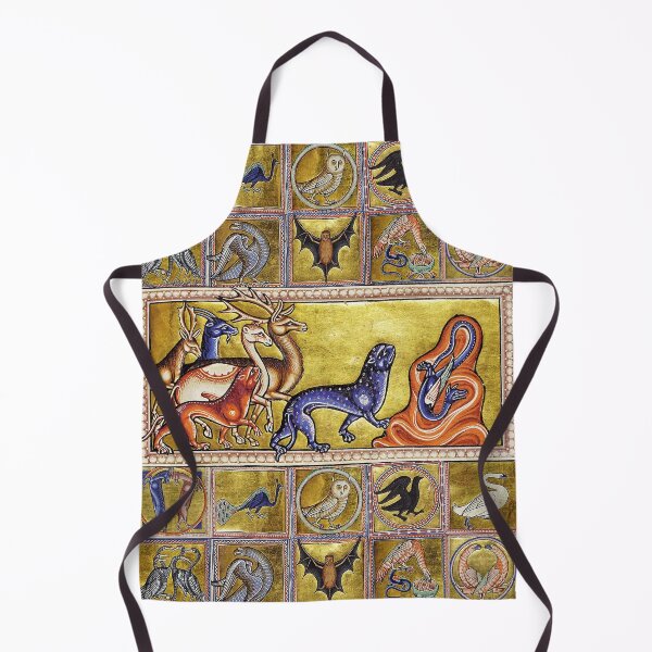 Item preview, MEDIEVAL BESTIARY,DEERS,GOAT,CAMEL PANTHER,SNAKE DRAGON,FANTASTIC ANIMALS IN GOLD RED BLUE COLORS designed and sold by BulganLumini.