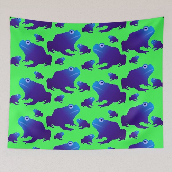 Item preview, Blue Toad Pattern (on green) designed and sold by Davey's Designs.