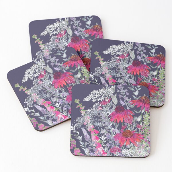 Item preview, Pink Flower Garden - Echinacea Flowers, Foxgloves & Ammi designed and sold by Fiona Calder Designs.
