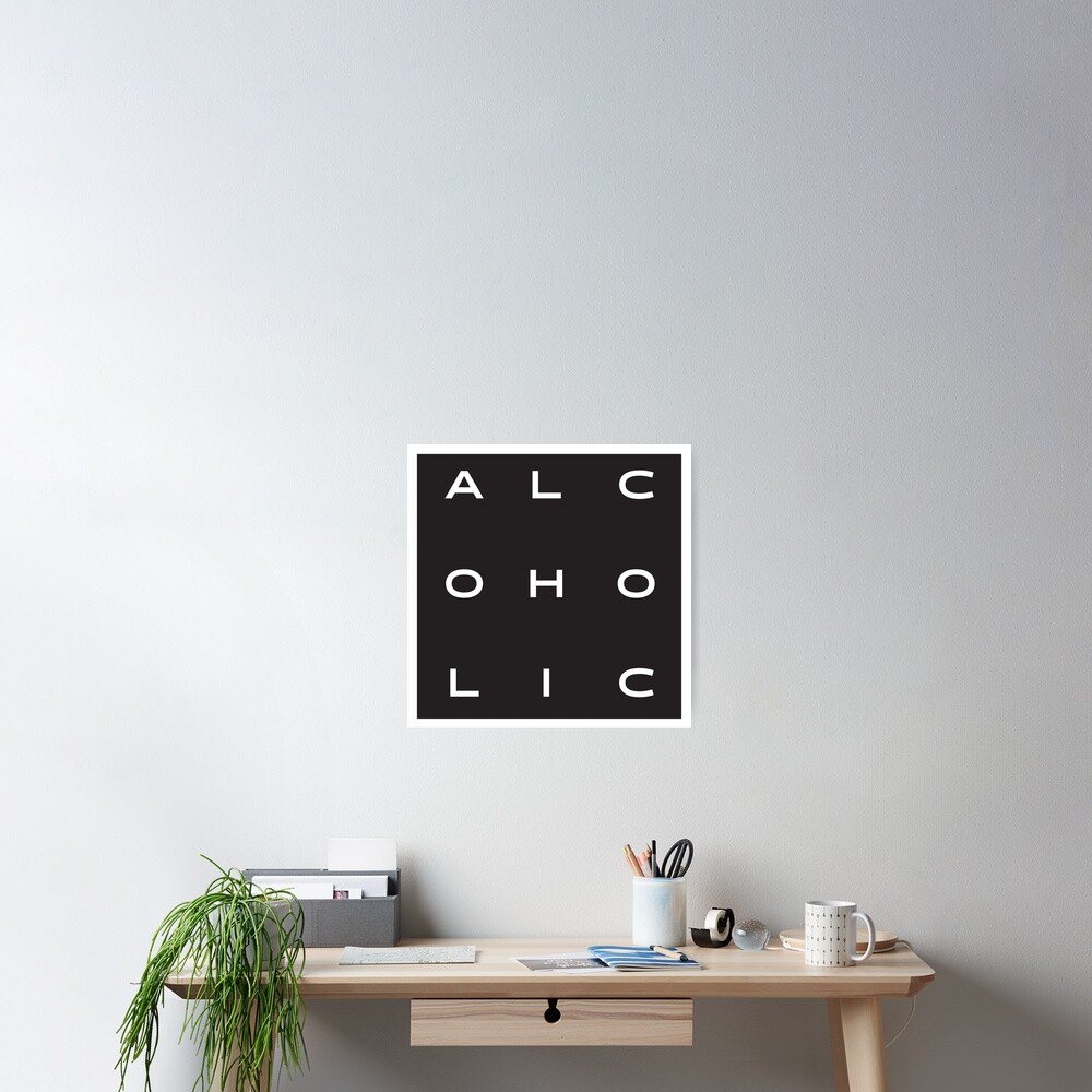 alcoholic-9-letter-word-adjective-poster-by-magic-moon-redbubble