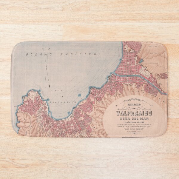 Item preview, Vintage Map of Valparaiso Chile (1895) designed and sold by BravuraMedia.