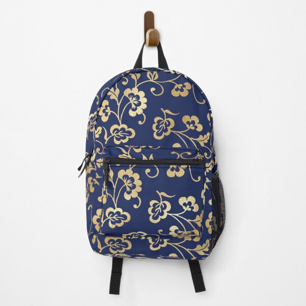 Item preview, Navy and Gold Floral Pattern designed and sold by aprincessinsp.