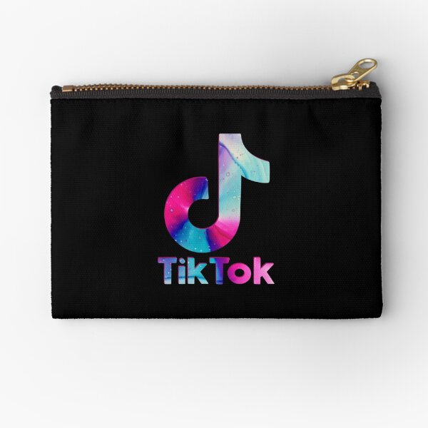 Pink and Blue CD Explosion - Tik Tok Logo - Galaxy Art - Galactic CD by BS Abstracts Zipper Pouch