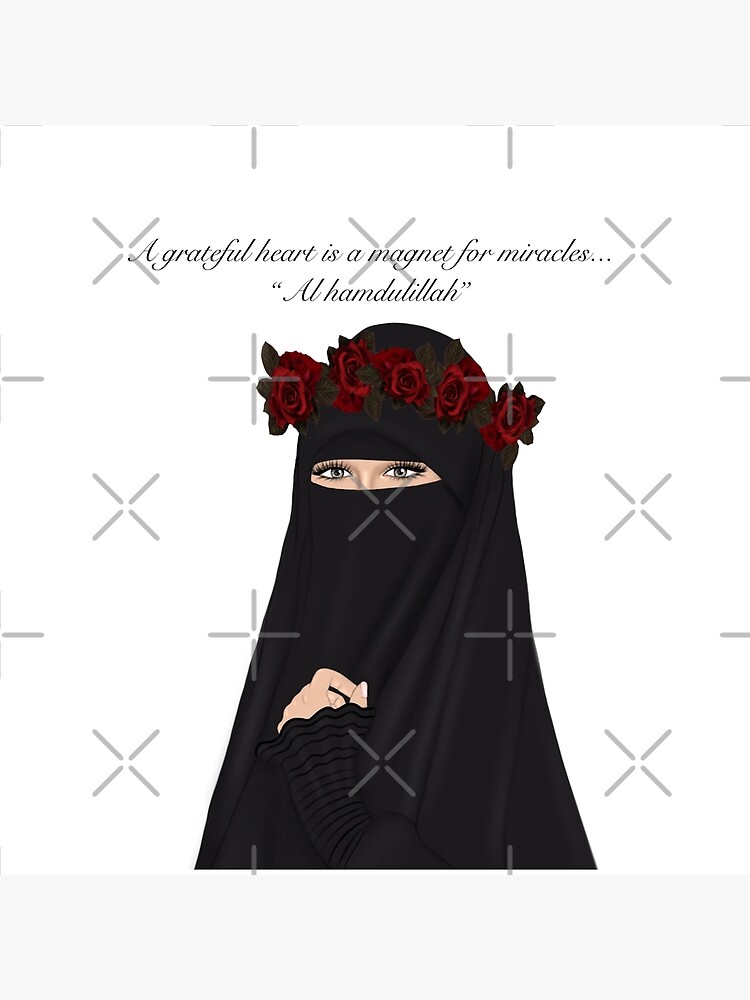 Niqab beautiful drawing Muslim woman 