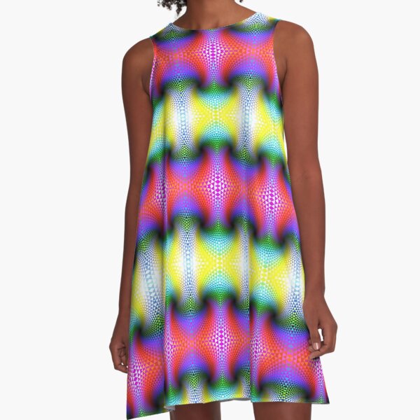 Psychedelic Pattern, Fractal Art A-Line Dress