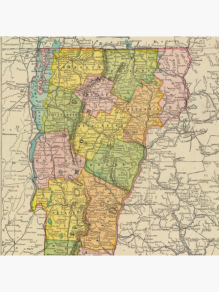 Vintage Map of Vermont (1909) by BravuraMedia