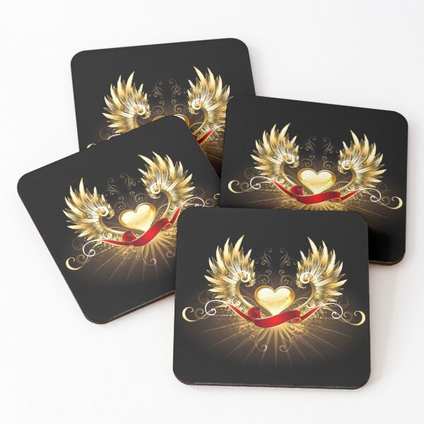 Item preview, Golden heart with golden wings designed and sold by Blackmoon9.