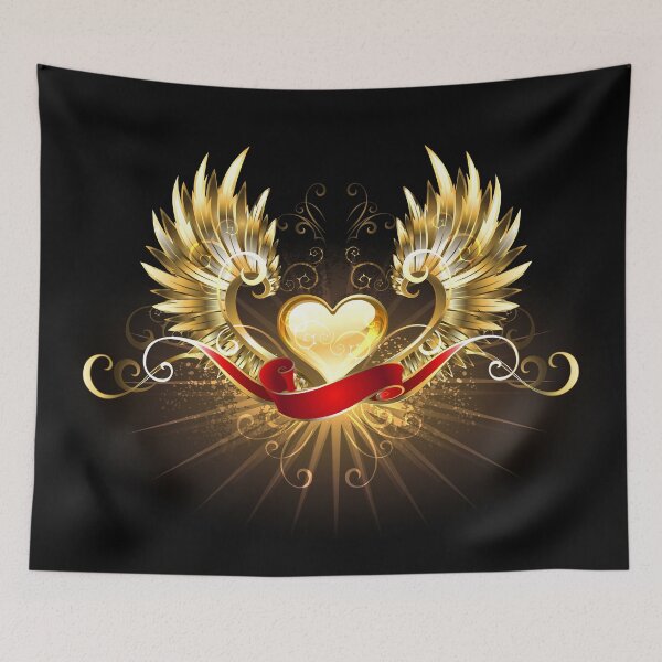 Item preview, Golden heart with golden wings designed and sold by Blackmoon9.
