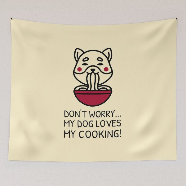Item preview, Cooking and Dog Meme Eating Noodles designed and sold by quoteology.