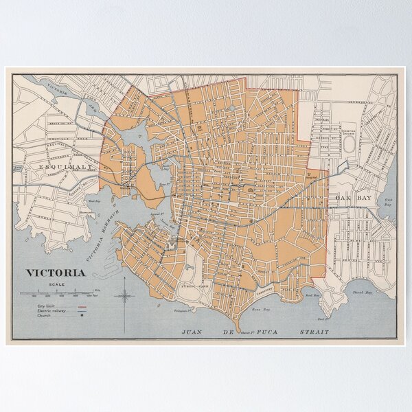 Item preview, Vintage Map of Victoria British Columbia (1915) designed and sold by BravuraMedia.