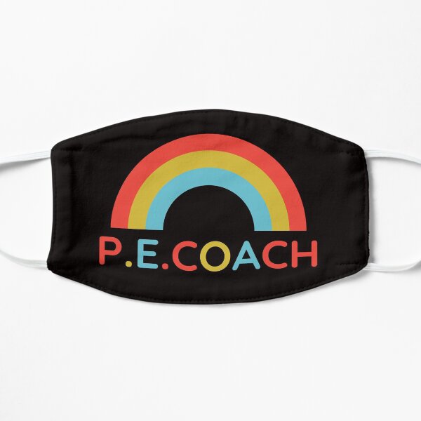 PE Coach Rainbow Teacher Face Mask Flat Mask