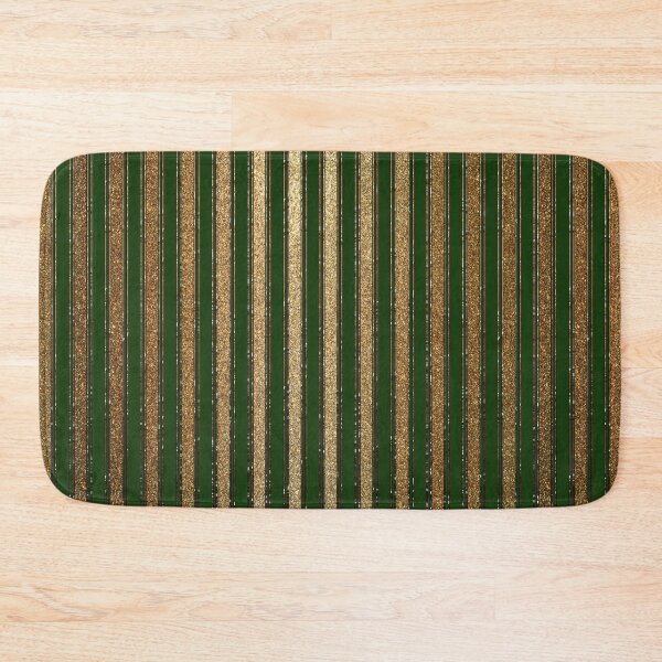 Item preview, Vintage circus glitter stripe pattern gold dark green designed and sold by Xarah.