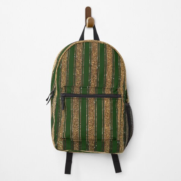 Item preview, Vintage circus glitter stripe pattern gold dark green designed and sold by Xarah.