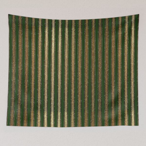 Item preview, Vintage circus glitter stripe pattern gold dark green designed and sold by Xarah.