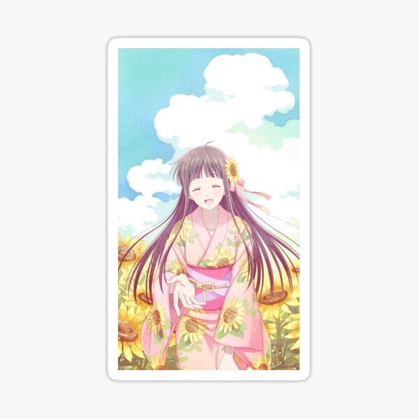 Fruits Basket Tohru Honda Sunflowers Glossy Sticker