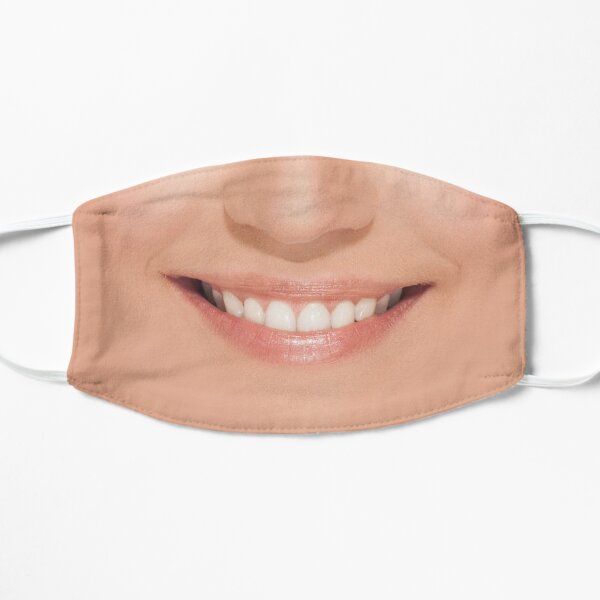 White Teeth Face Masks Redbubble - red toothy drool face roblox