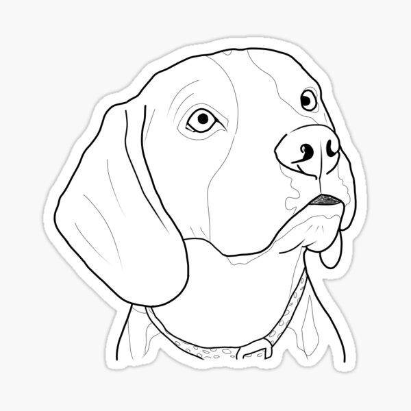 Beagle Outline Sticker