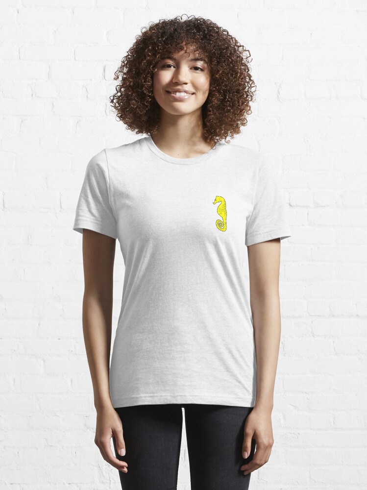 Alternate view of Seahorse T-shirt - Black and Yellow Essential T-Shirt