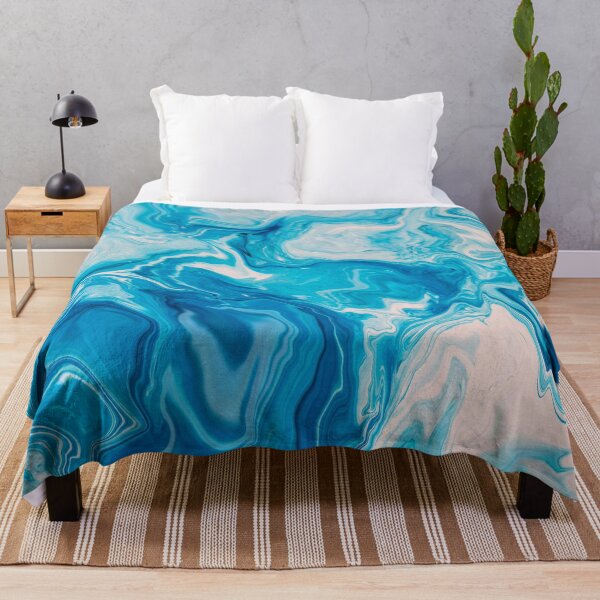 Item preview, Turquoise blue ocean marbled abstract designed and sold by Diane Hunter Art.