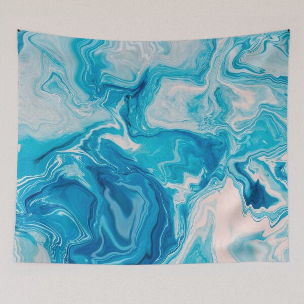 Item preview, Turquoise blue ocean marbled abstract designed and sold by Diane Hunter Art.